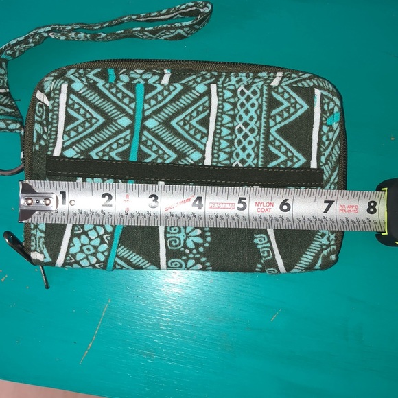 Sak Saum Wallet Wristlet Olive and Turquoise - Picture 6 of 7